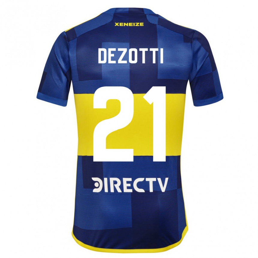 Kids Football Martina Dezotti #21 Blue Yellow Home Jersey 2024/25 T-Shirt