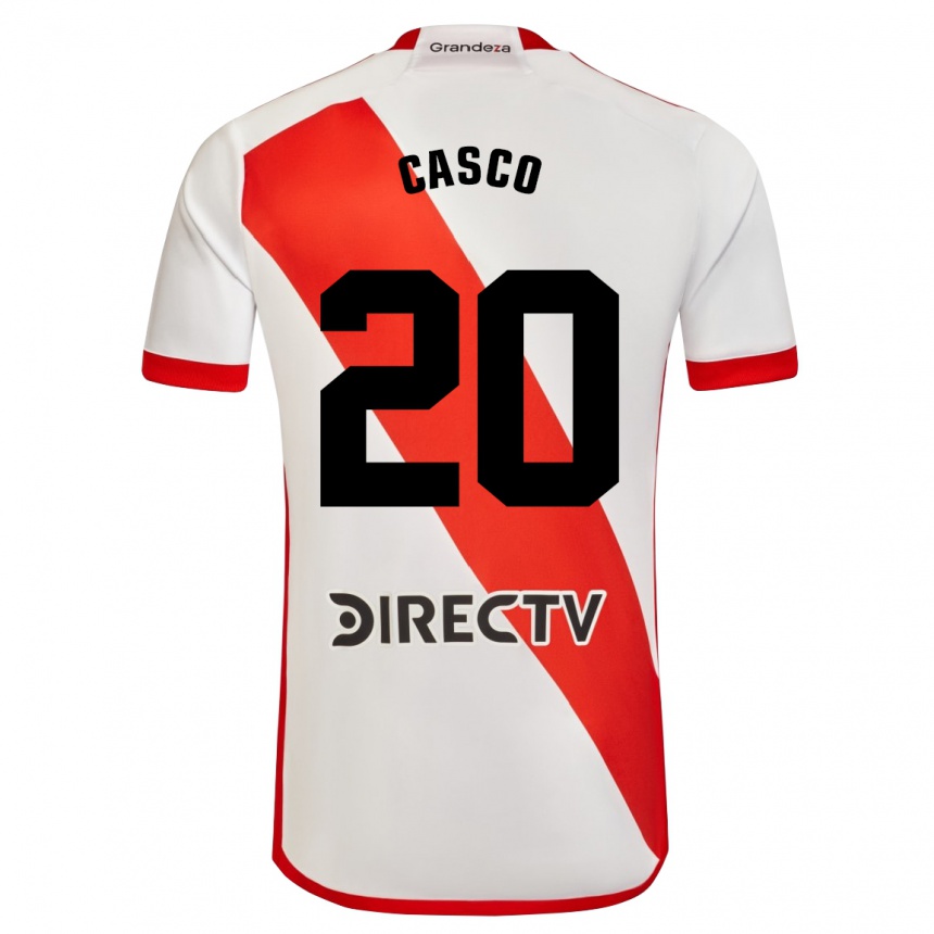 Kids Football Milton Casco #20 White Red Home Jersey 2024/25 T-Shirt