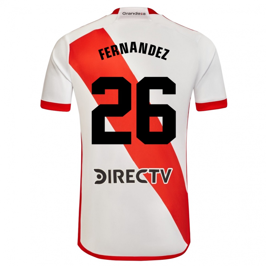 Kids Football Nacho Fernández #26 White Red Home Jersey 2024/25 T-Shirt