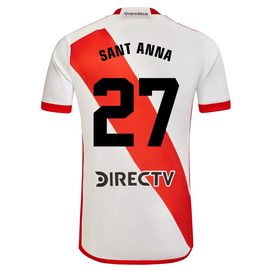 Kids Football Agustín Sant Anna #27 White Red Home Jersey 2024/25 T-Shirt