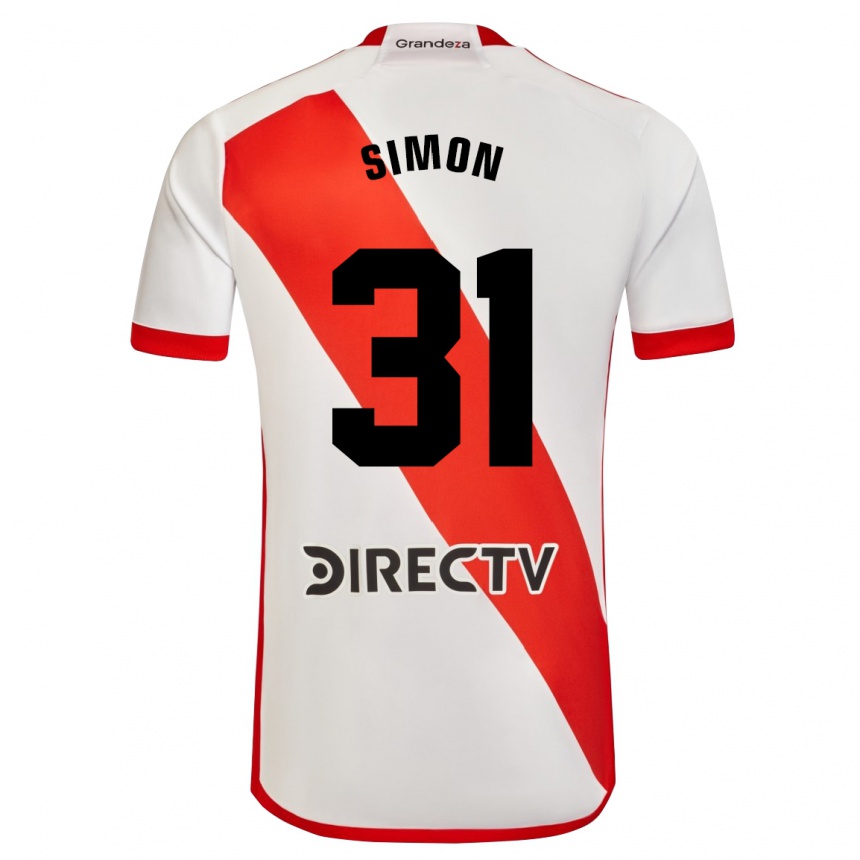 Kids Football Santiago Simón #31 White Red Home Jersey 2024/25 T-Shirt