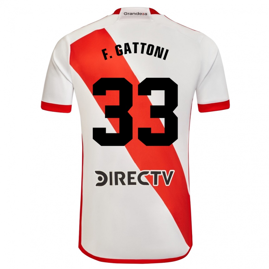 Kids Football Federico Gattoni #33 White Red Home Jersey 2024/25 T-Shirt