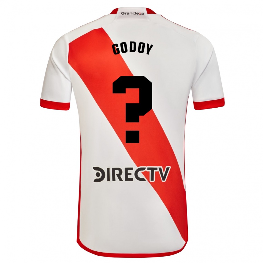 Kids Football Lautaro Godoy #0 White Red Home Jersey 2024/25 T-Shirt