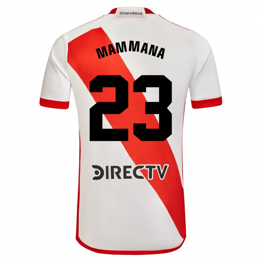 Kids Football Emanuel Mammana #23 White Red Home Jersey 2024/25 T-Shirt