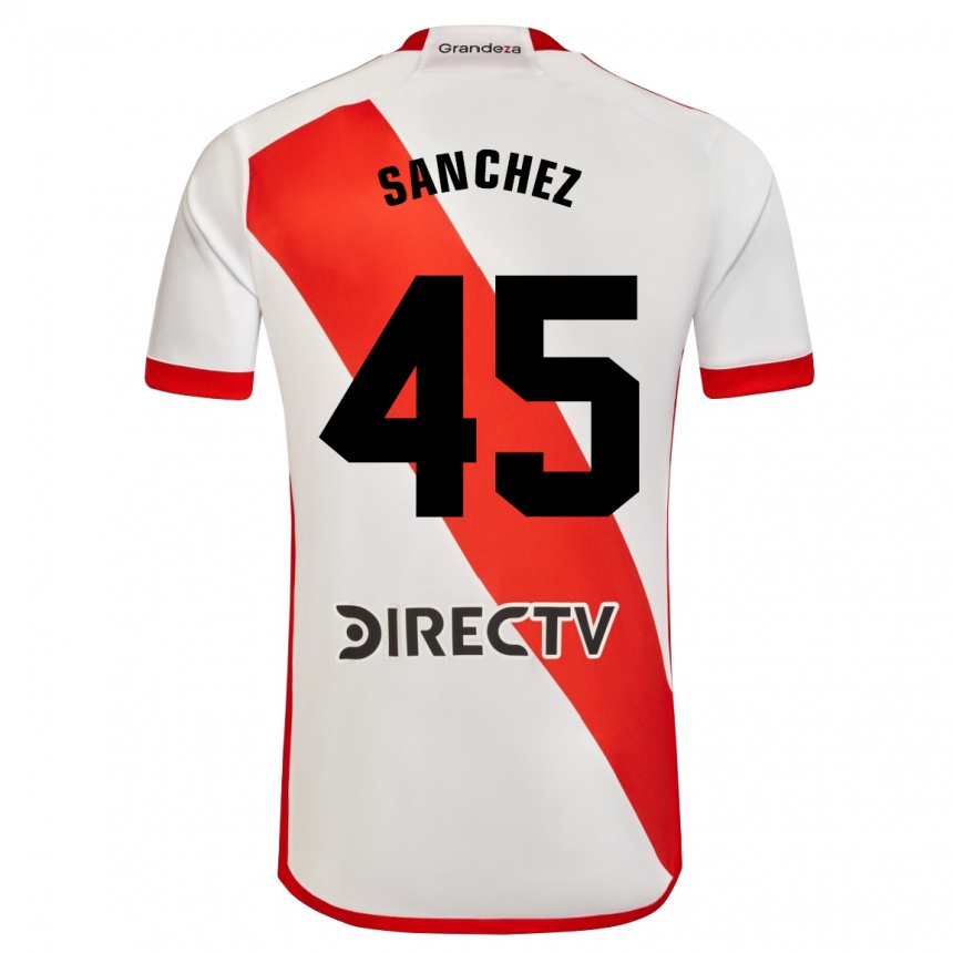 Kids Football Sebastián Sánchez #45 White Red Home Jersey 2024/25 T-Shirt