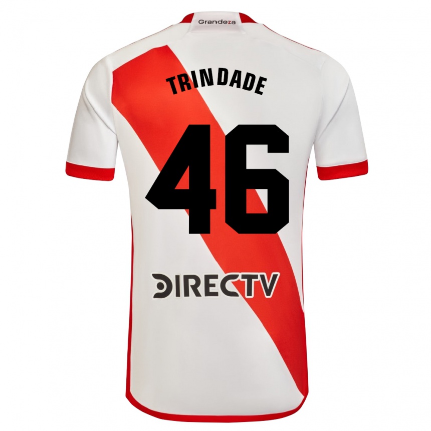 Kids Football Gonzalo Trindade #46 White Red Home Jersey 2024/25 T-Shirt