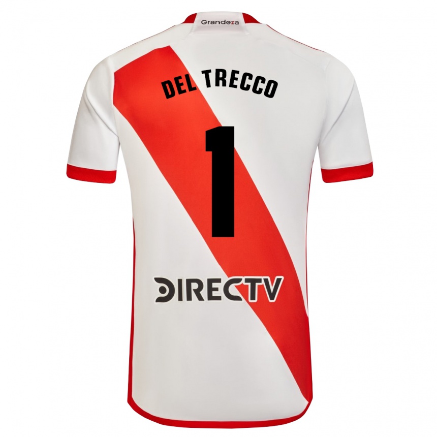 Kids Football Martina Del Trecco #1 White Red Home Jersey 2024/25 T-Shirt