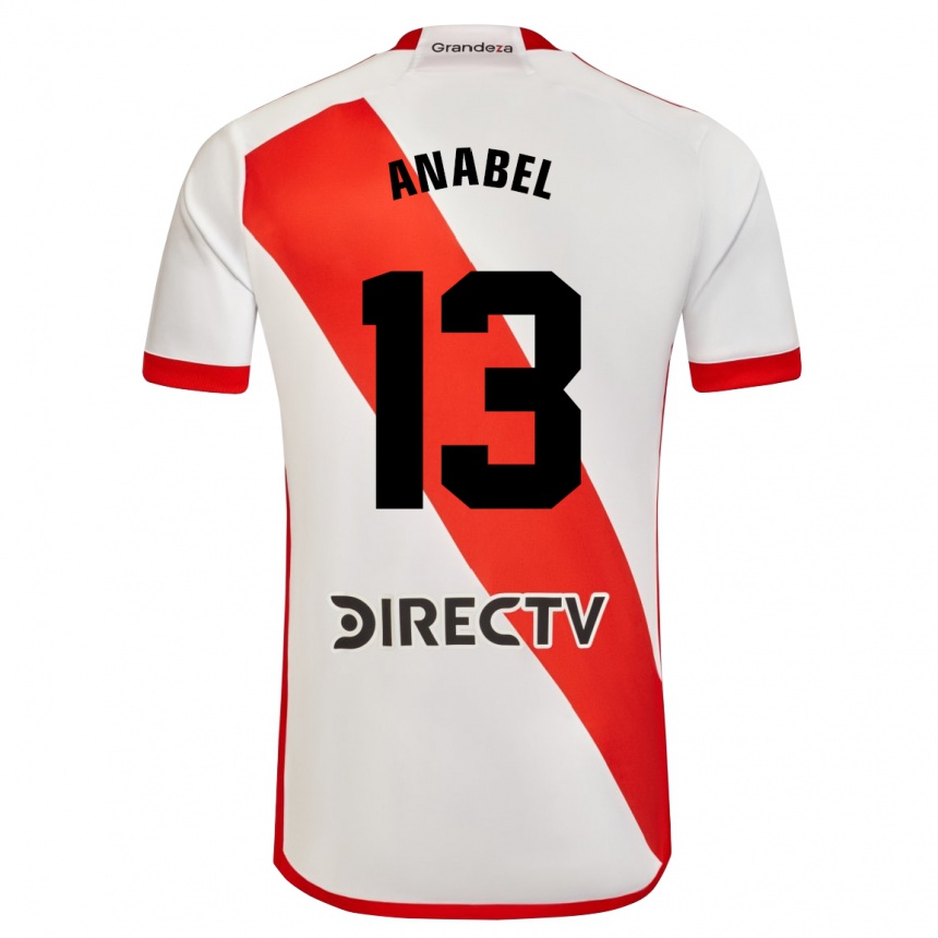 Kids Football Giuliana Anabel González Ranzuglia #13 White Red Home Jersey 2024/25 T-Shirt