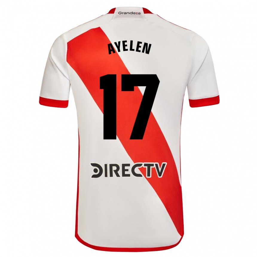 Kids Football Stephanie Ayelén Melgarejo #17 White Red Home Jersey 2024/25 T-Shirt