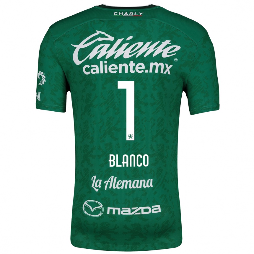 Kids Football Alfonso Blanco #1 Green White Home Jersey 2024/25 T-Shirt