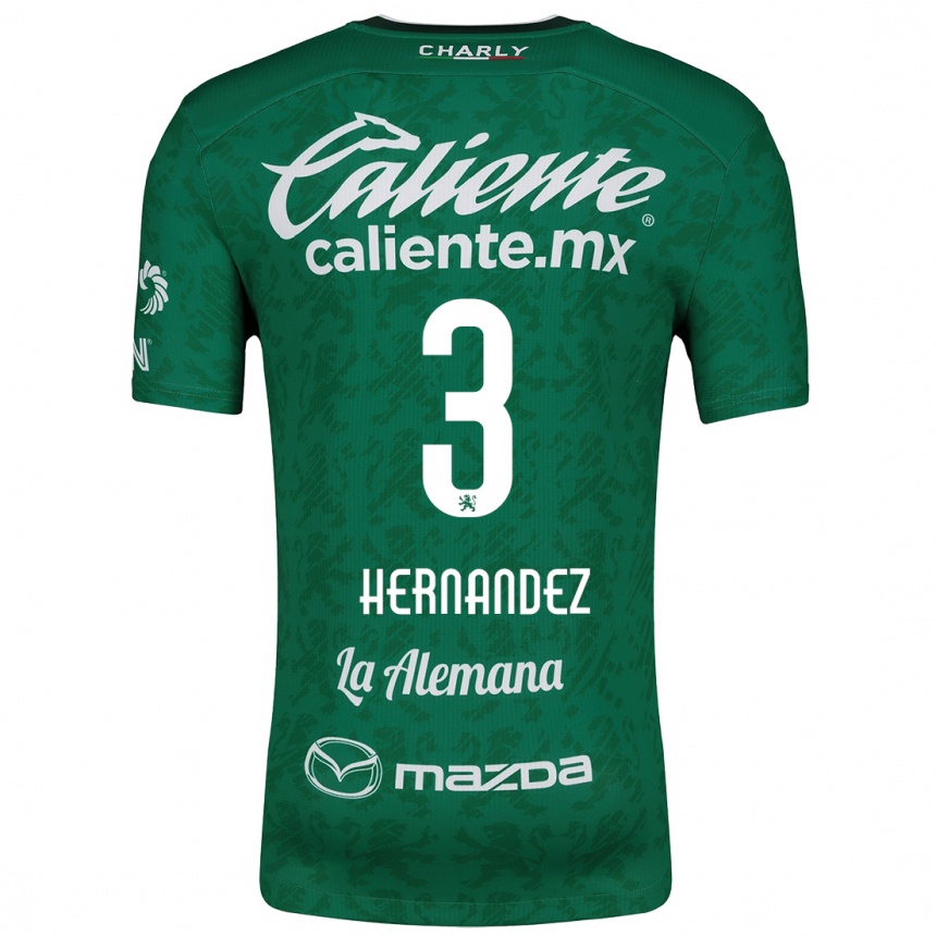 Kids Football Pedro Hernández #3 Green White Home Jersey 2024/25 T-Shirt