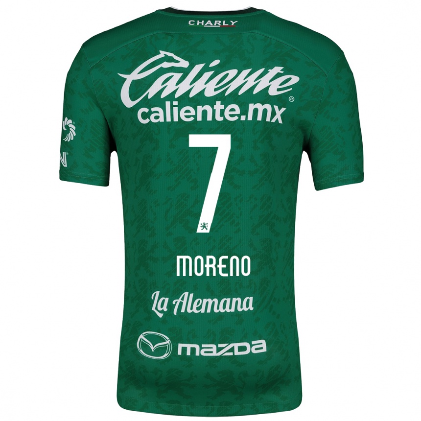 Kids Football Iván Moreno #7 Green White Home Jersey 2024/25 T-Shirt