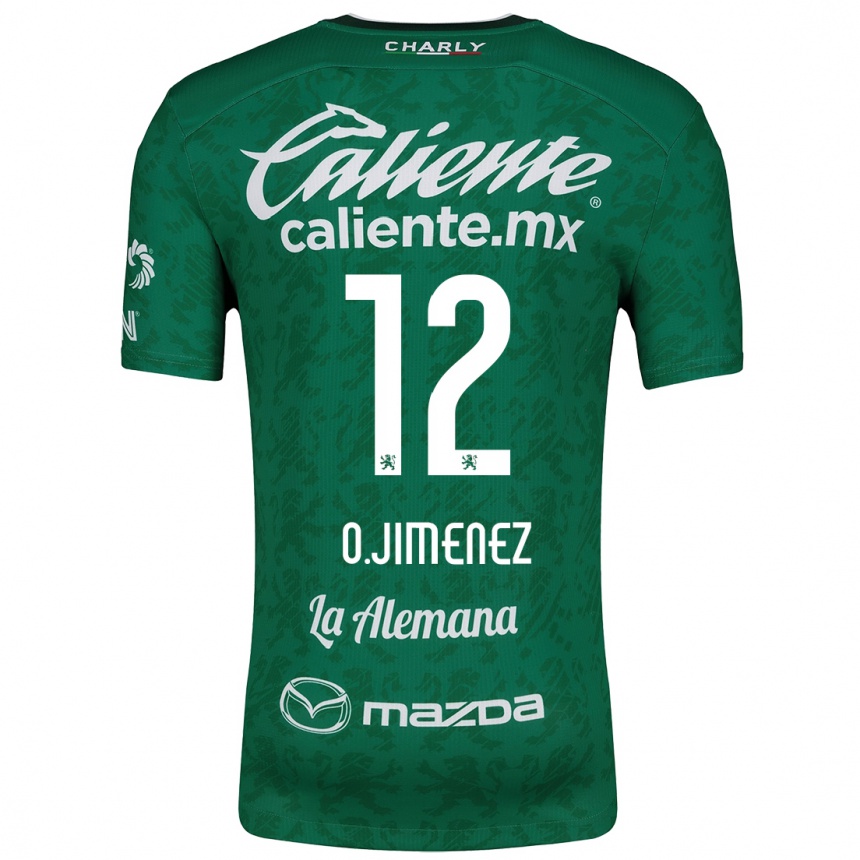 Kids Football Óscar Jiménez #12 Green White Home Jersey 2024/25 T-Shirt