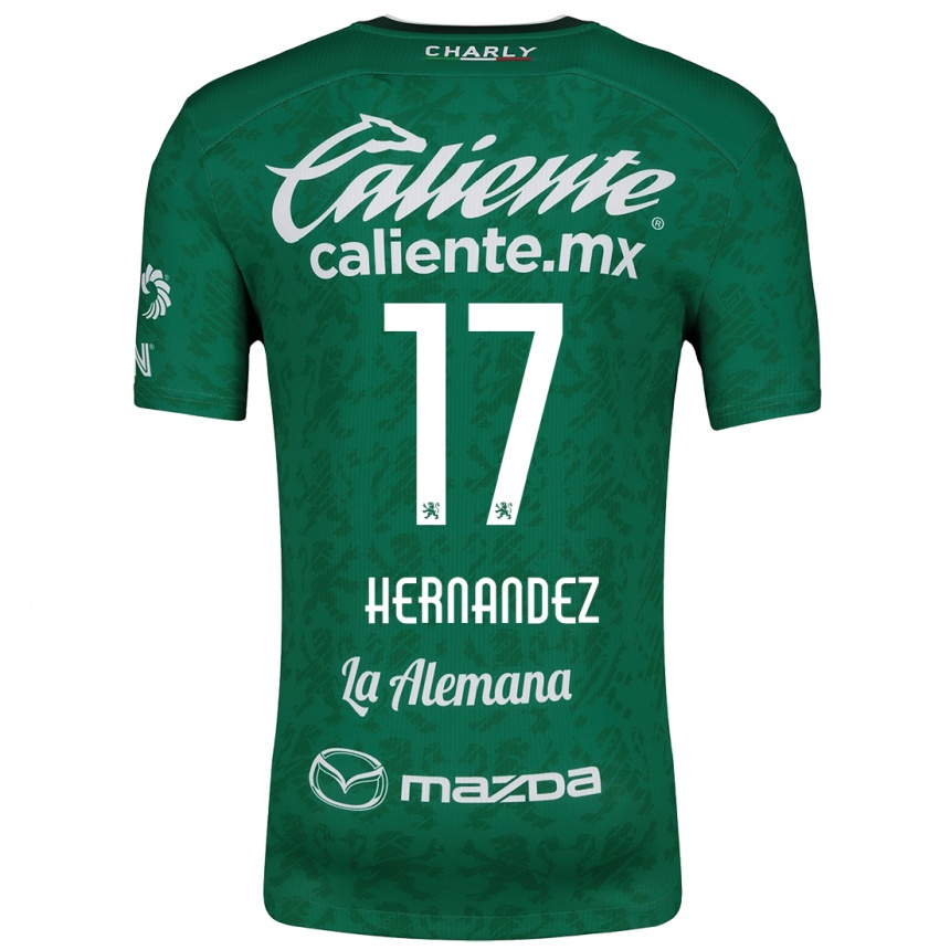 Kids Football Daniel Hernández #17 Green White Home Jersey 2024/25 T-Shirt