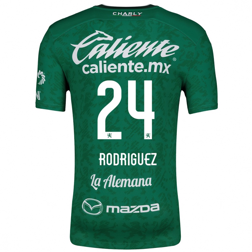 Kids Football Osvaldo Rodríguez #24 Green White Home Jersey 2024/25 T-Shirt