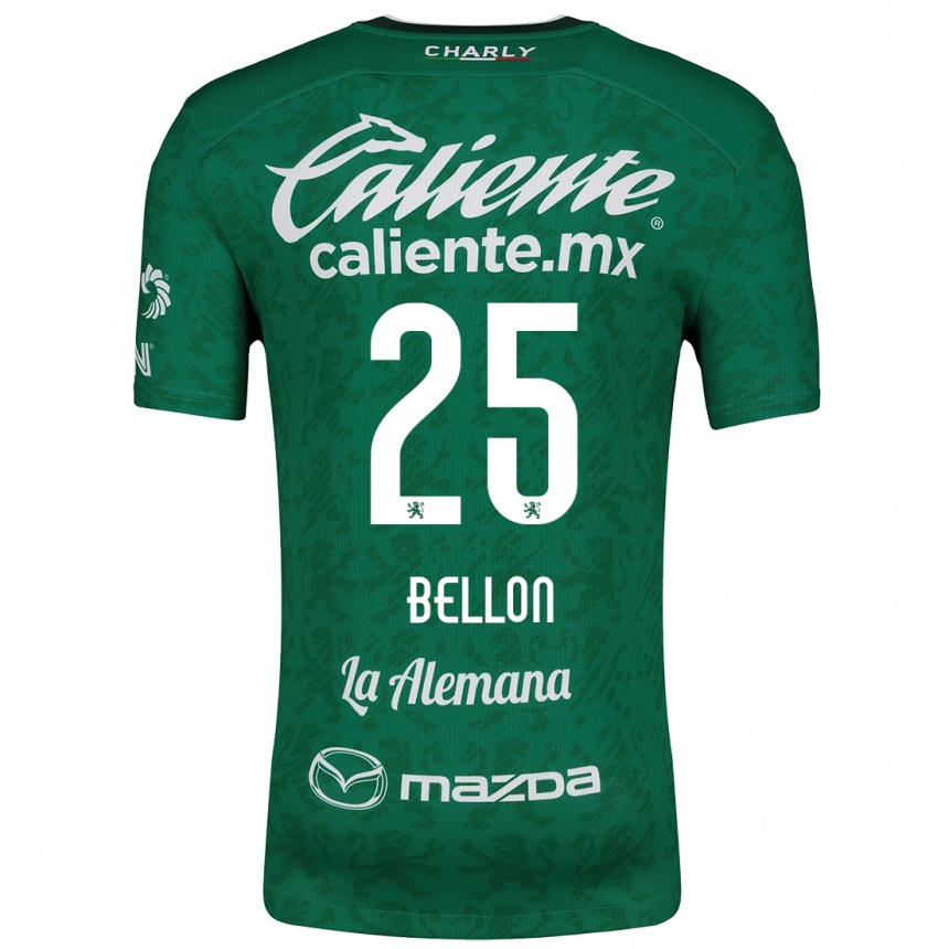 Kids Football Paul Bellón #25 Green White Home Jersey 2024/25 T-Shirt