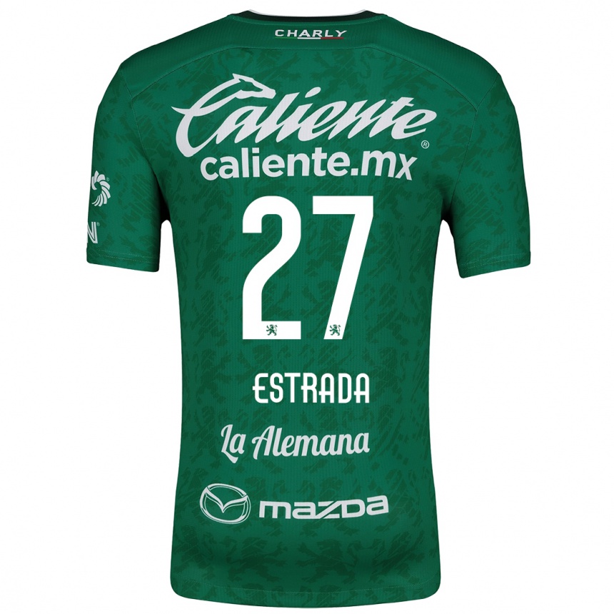 Kids Football Ángel Estrada #27 Green White Home Jersey 2024/25 T-Shirt