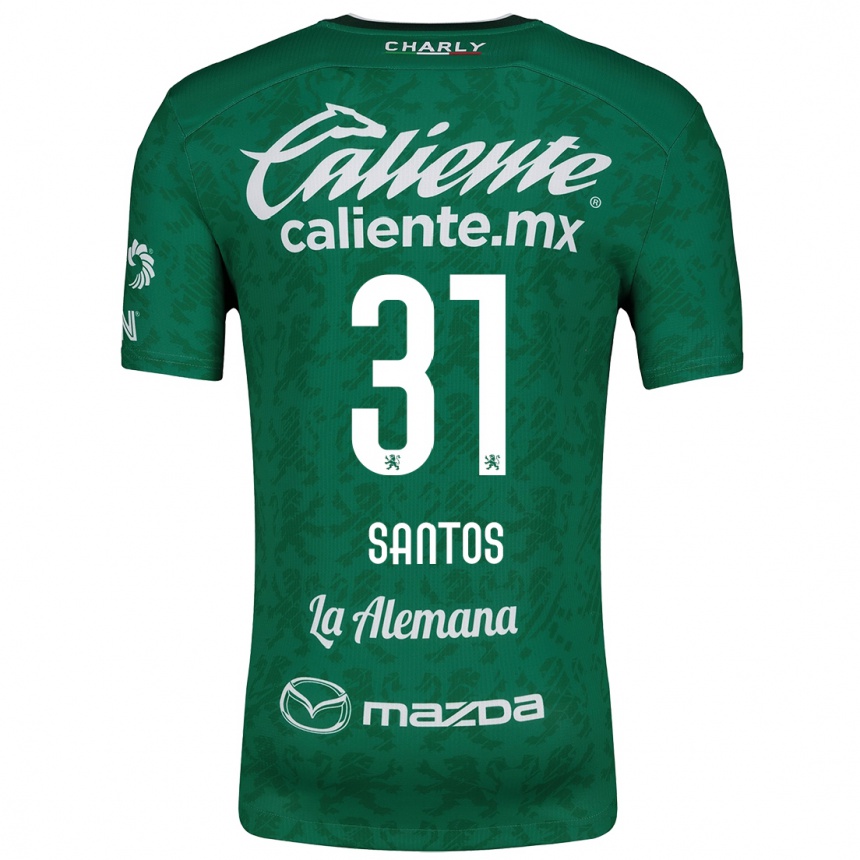 Kids Football Sebastián Santos #31 Green White Home Jersey 2024/25 T-Shirt