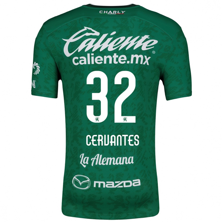 Kids Football Luis Cervantes #32 Green White Home Jersey 2024/25 T-Shirt