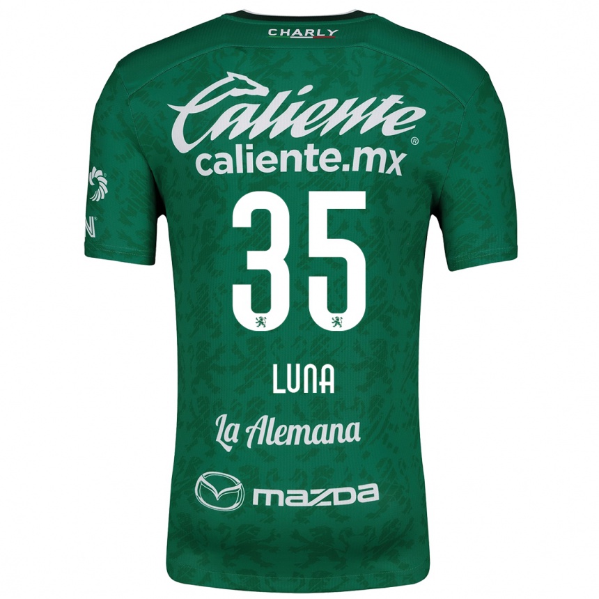 Kids Football Diego Luna #35 Green White Home Jersey 2024/25 T-Shirt