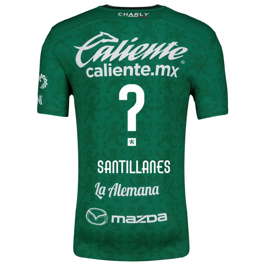 Kids Football Antonio Santillanes #0 Green White Home Jersey 2024/25 T-Shirt