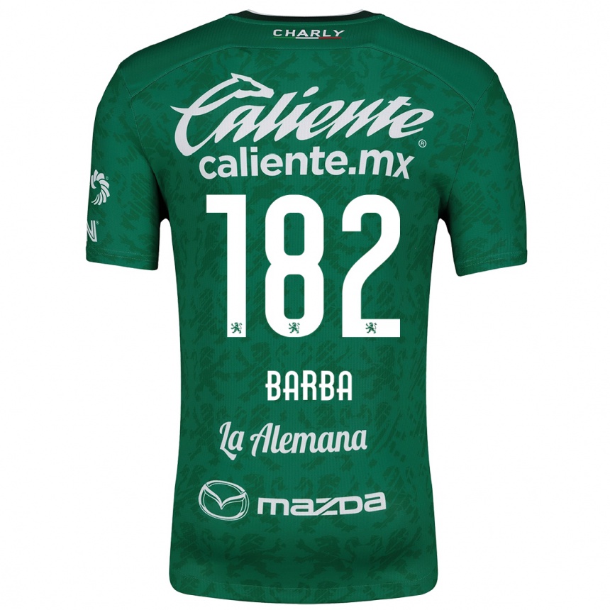 Kids Football Austin Barba #182 Green White Home Jersey 2024/25 T-Shirt