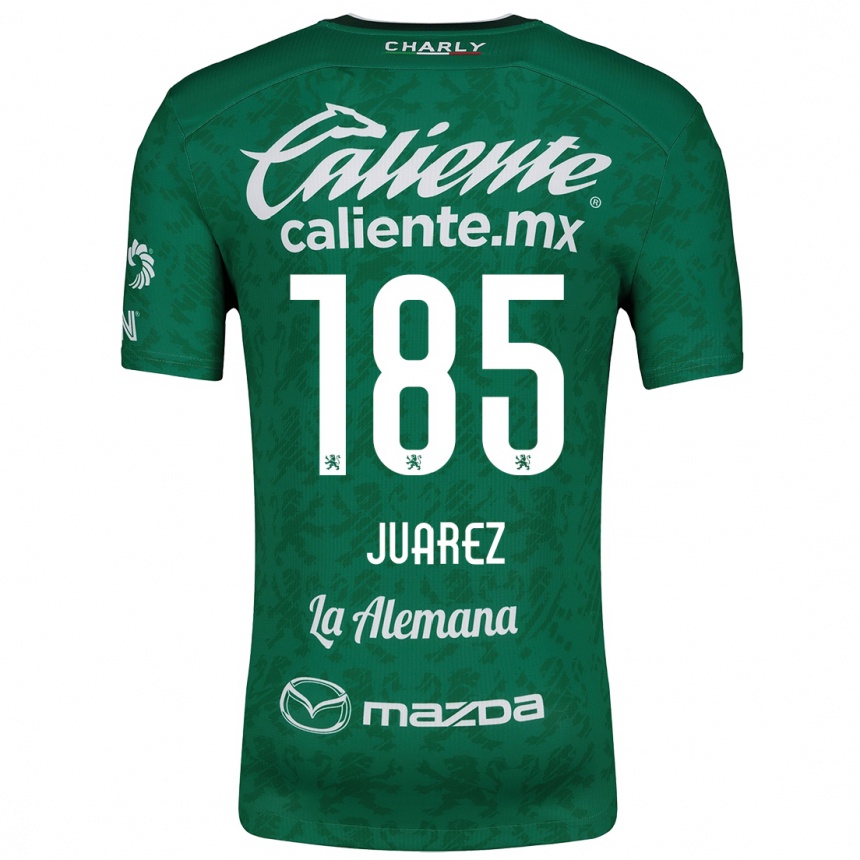 Kids Football Moisés Juárez #185 Green White Home Jersey 2024/25 T-Shirt