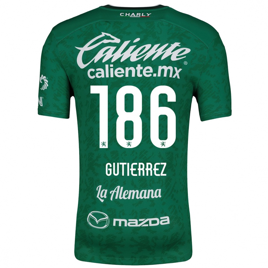 Kids Football Alan Gutiérrez #186 Green White Home Jersey 2024/25 T-Shirt