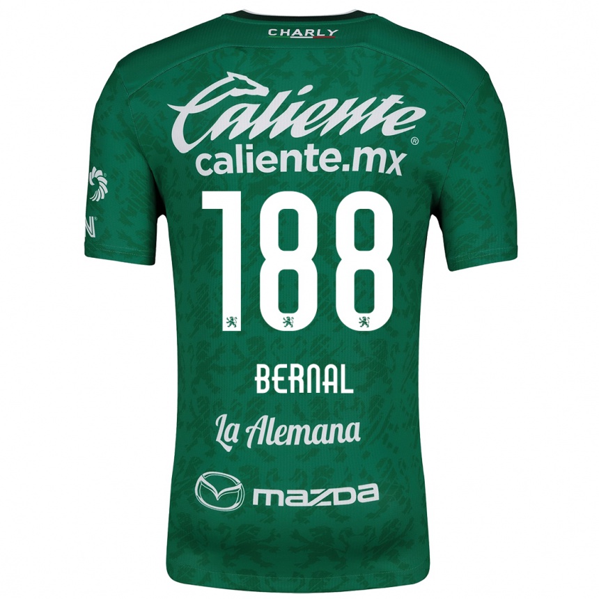 Kids Football Juan Bernal #188 Green White Home Jersey 2024/25 T-Shirt