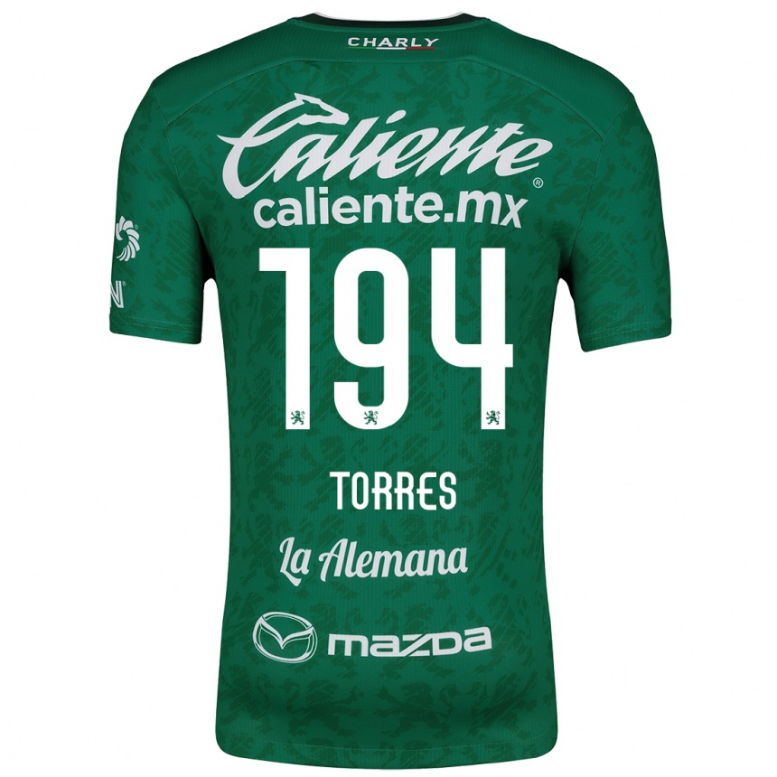 Kids Football Erick Torres #194 Green White Home Jersey 2024/25 T-Shirt