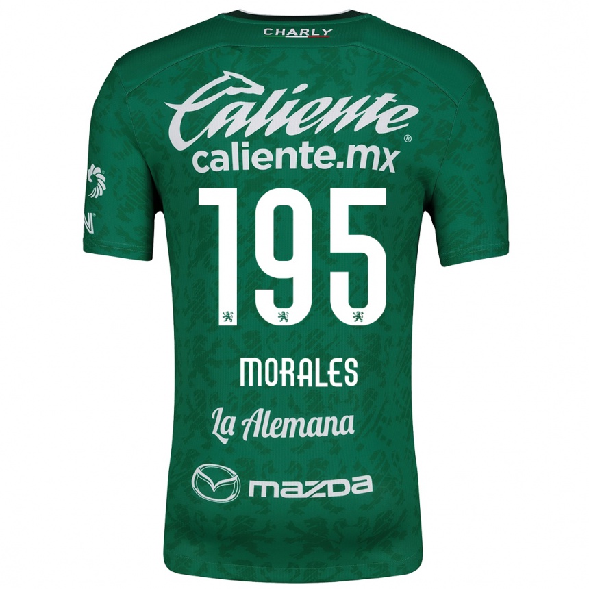 Kids Football Daniel Morales #195 Green White Home Jersey 2024/25 T-Shirt