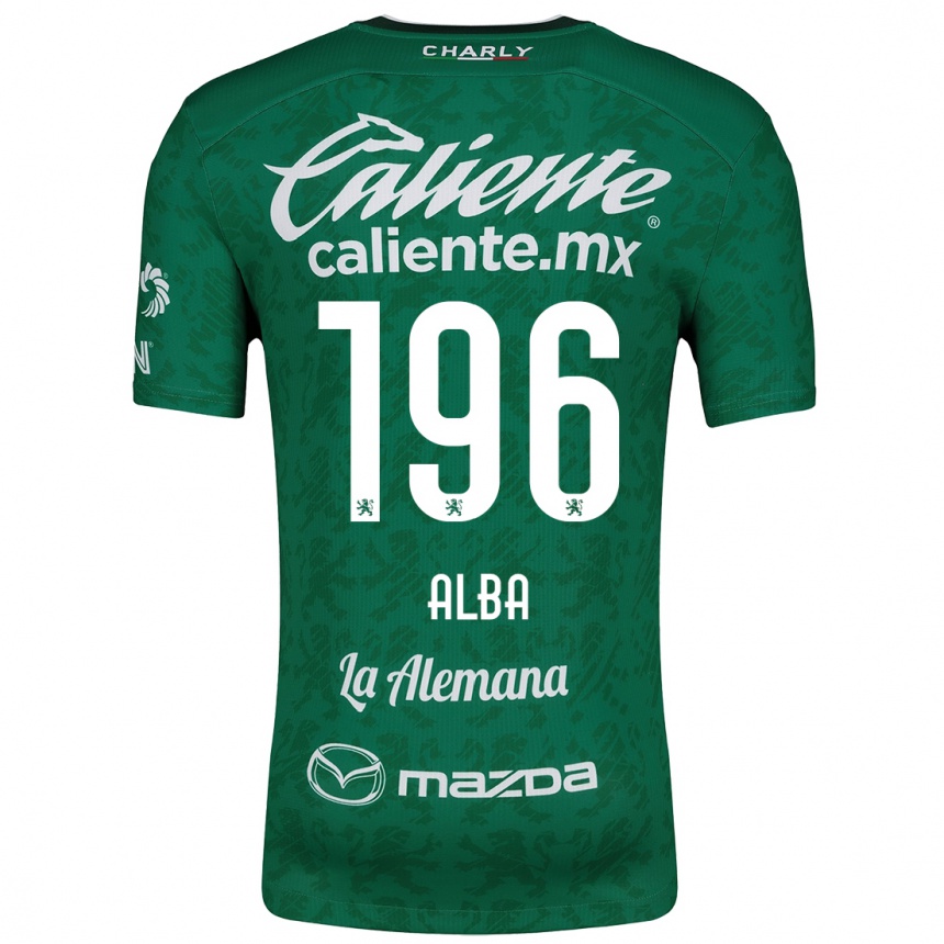 Kids Football Óscar Alba #196 Green White Home Jersey 2024/25 T-Shirt