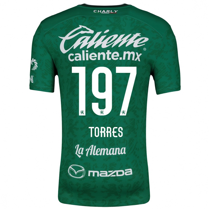 Kids Football Erick Torres #197 Green White Home Jersey 2024/25 T-Shirt