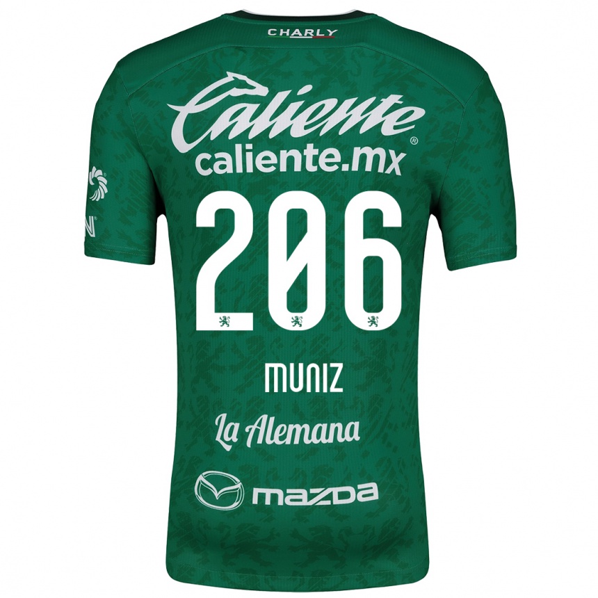 Kids Football Isaác Muñíz #206 Green White Home Jersey 2024/25 T-Shirt