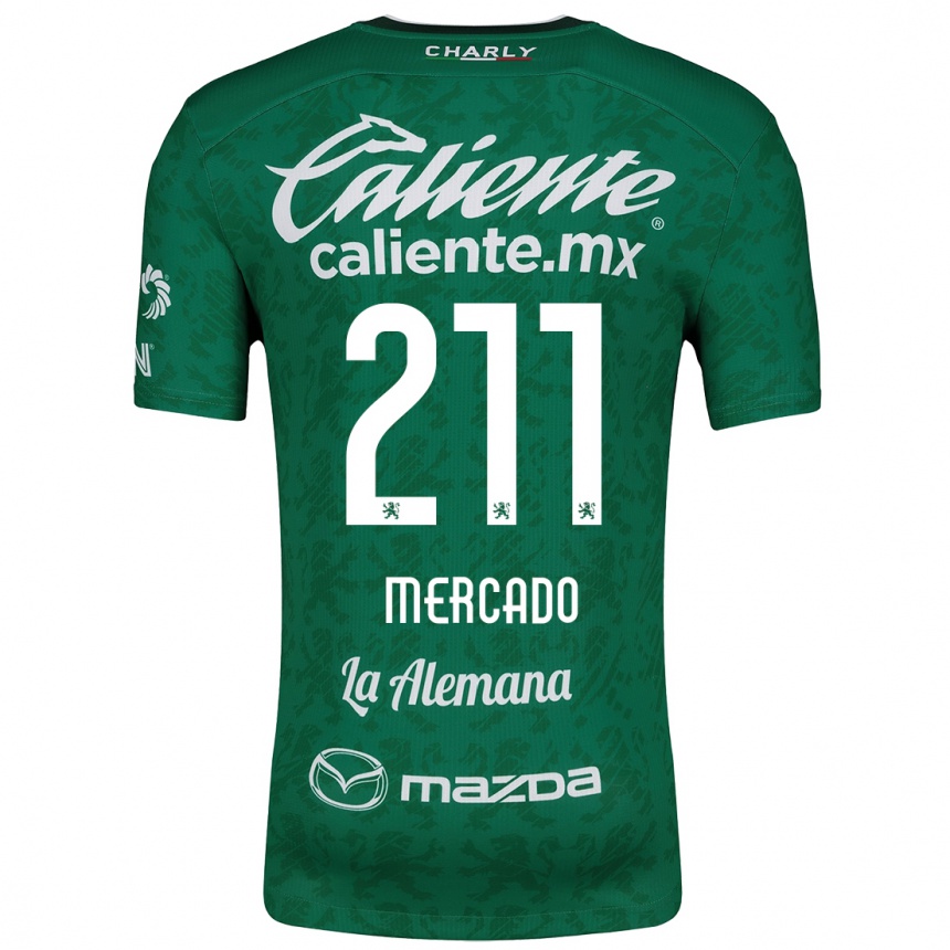 Kids Football Diego Mercado #211 Green White Home Jersey 2024/25 T-Shirt