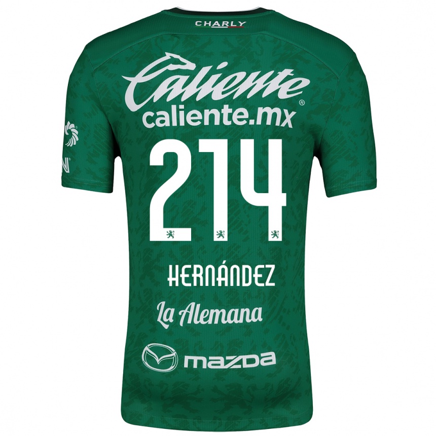 Kids Football Iván Hernández #214 Green White Home Jersey 2024/25 T-Shirt