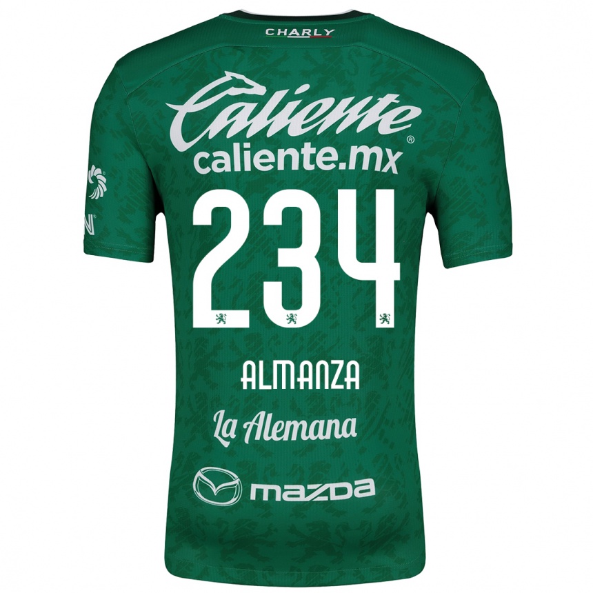 Kids Football Román Almanza #234 Green White Home Jersey 2024/25 T-Shirt