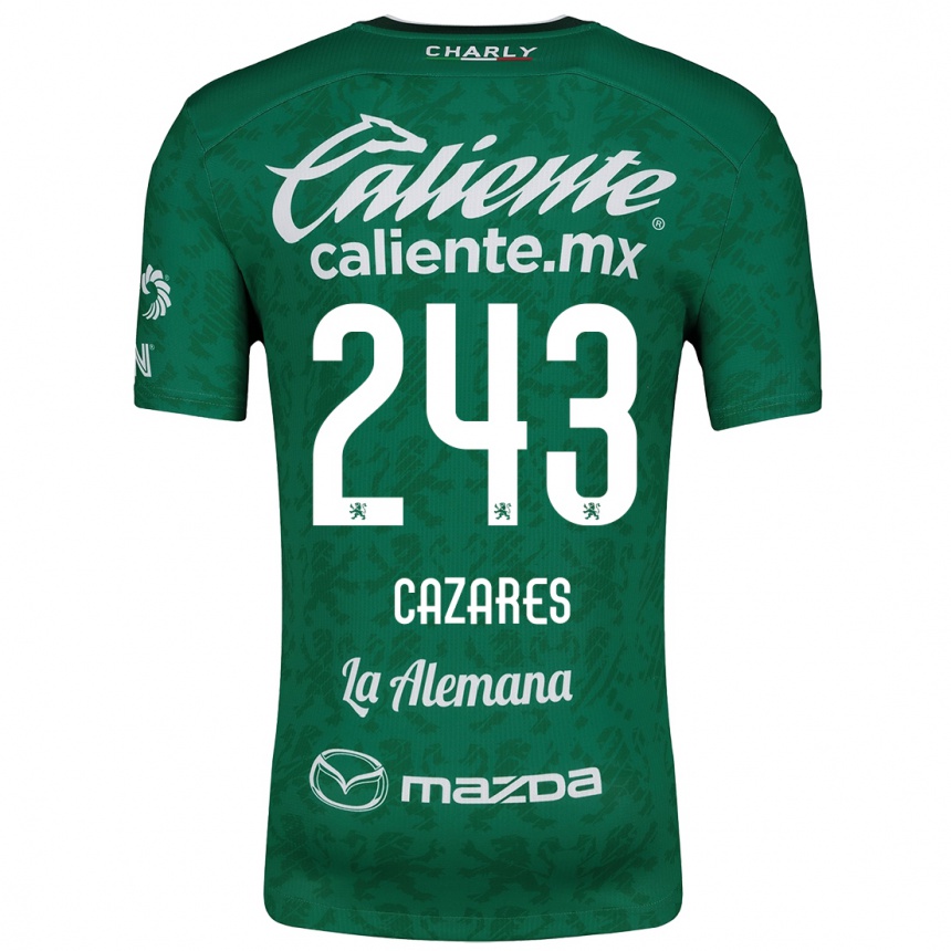 Kids Football Juan Cázares #243 Green White Home Jersey 2024/25 T-Shirt