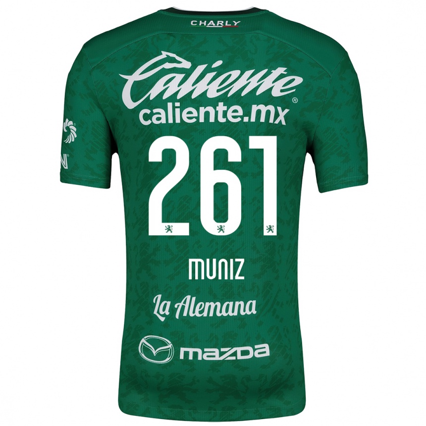 Kids Football César Muñiz #261 Green White Home Jersey 2024/25 T-Shirt