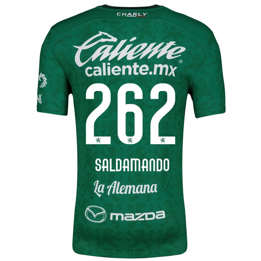 Kids Football José Saldamando #262 Green White Home Jersey 2024/25 T-Shirt