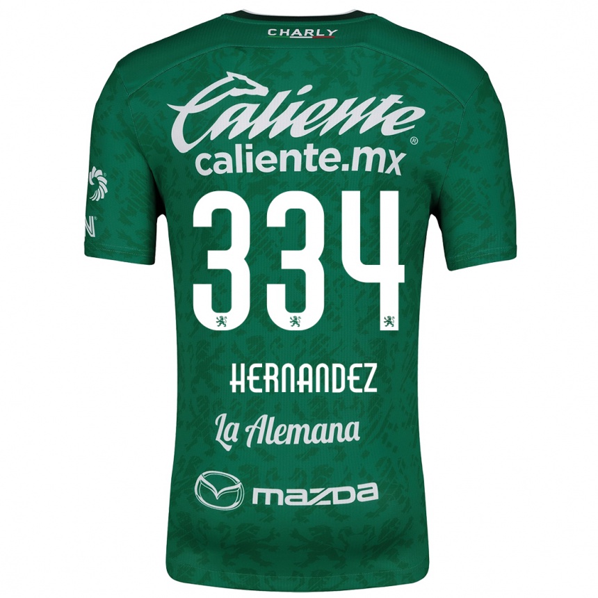 Kids Football Alan Hernández #334 Green White Home Jersey 2024/25 T-Shirt