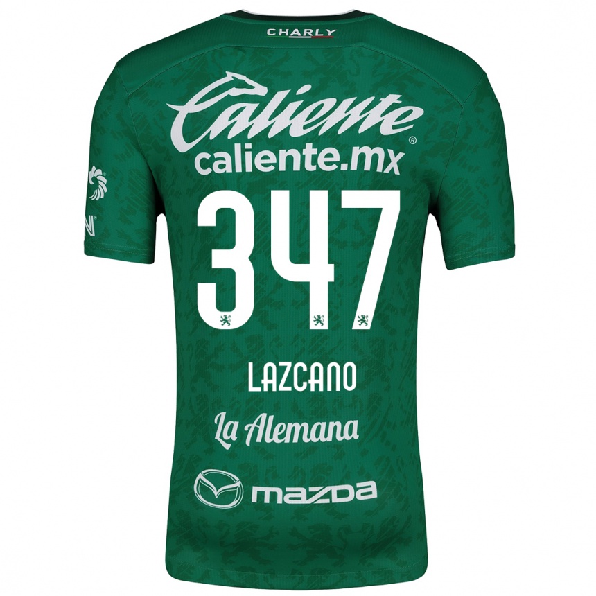 Kids Football Evan Lazcano #347 Green White Home Jersey 2024/25 T-Shirt