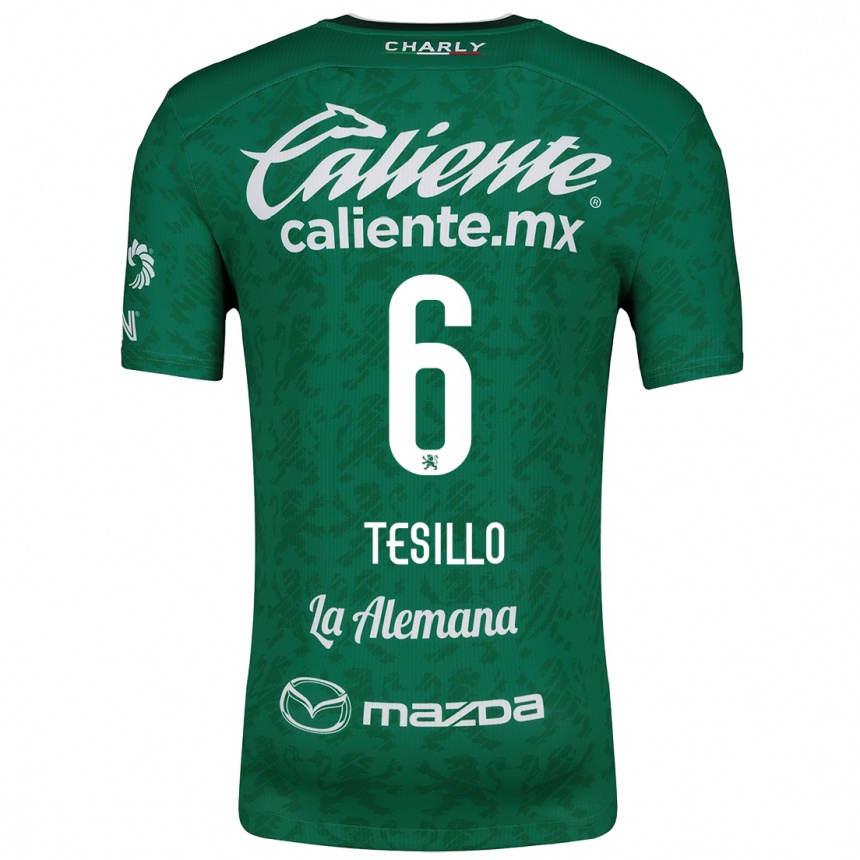 Kids Football William Tesillo #6 Green White Home Jersey 2024/25 T-Shirt