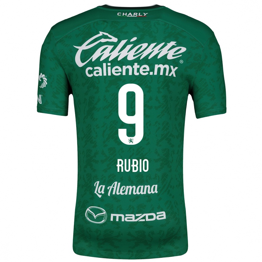 Kids Football Brian Rubio #9 Green White Home Jersey 2024/25 T-Shirt