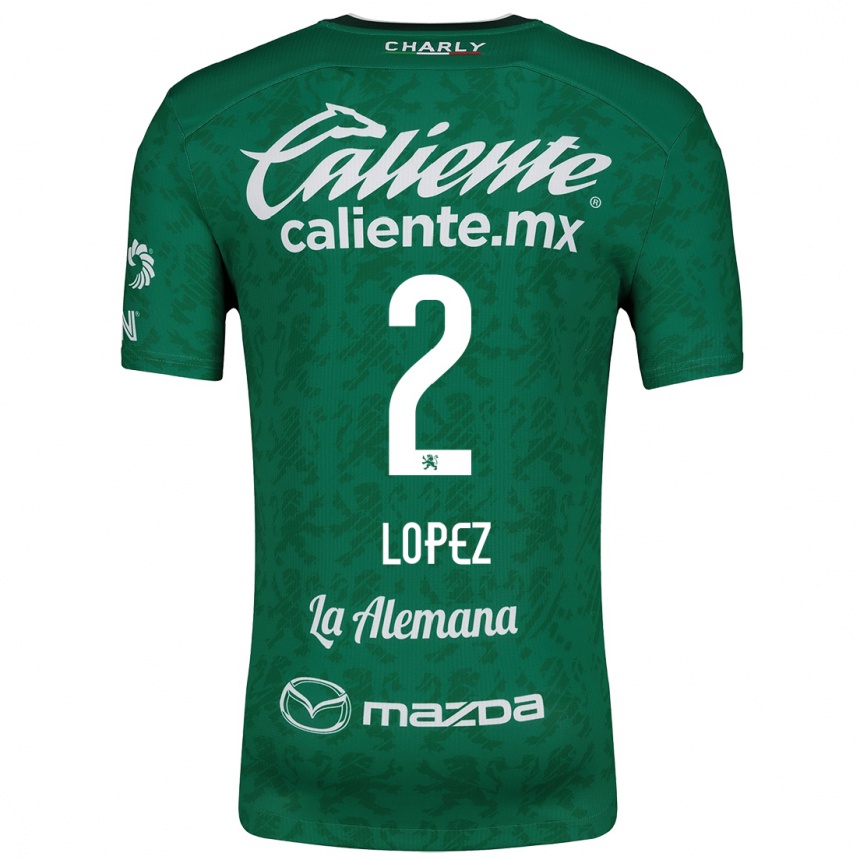 Kids Football Vanessa López #2 Green White Home Jersey 2024/25 T-Shirt