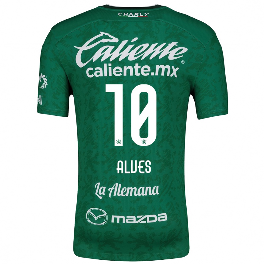 Kids Football Maria Alves #10 Green White Home Jersey 2024/25 T-Shirt