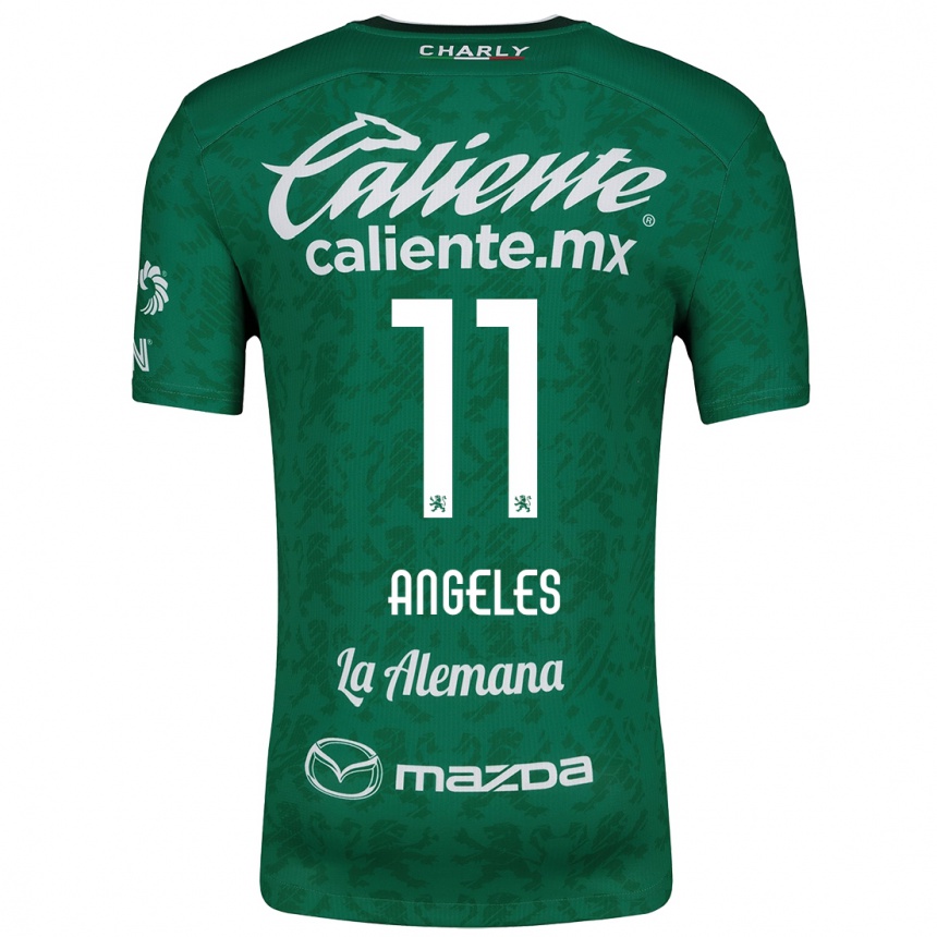 Kids Football Lizbeth Ángeles #11 Green White Home Jersey 2024/25 T-Shirt