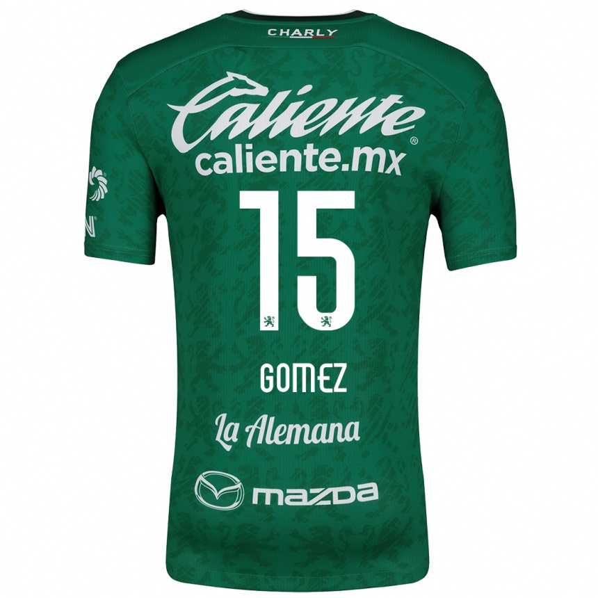 Kids Football Paulina Gómez #15 Green White Home Jersey 2024/25 T-Shirt