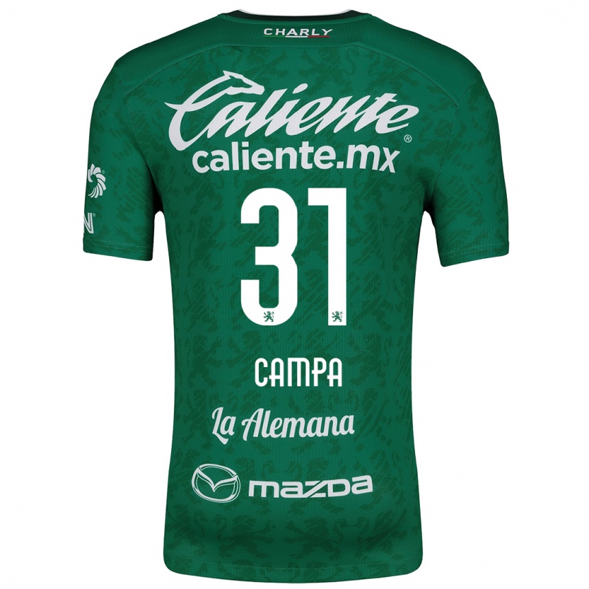 Kids Football Marlyn Campa #31 Green White Home Jersey 2024/25 T-Shirt