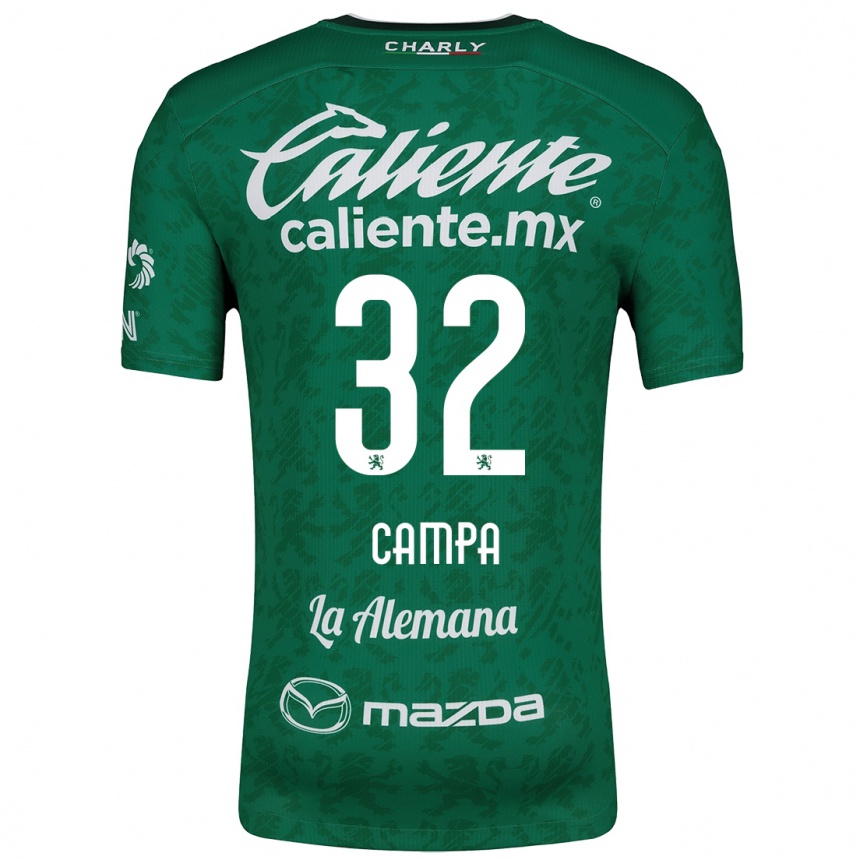 Kids Football Ana Campa #32 Green White Home Jersey 2024/25 T-Shirt